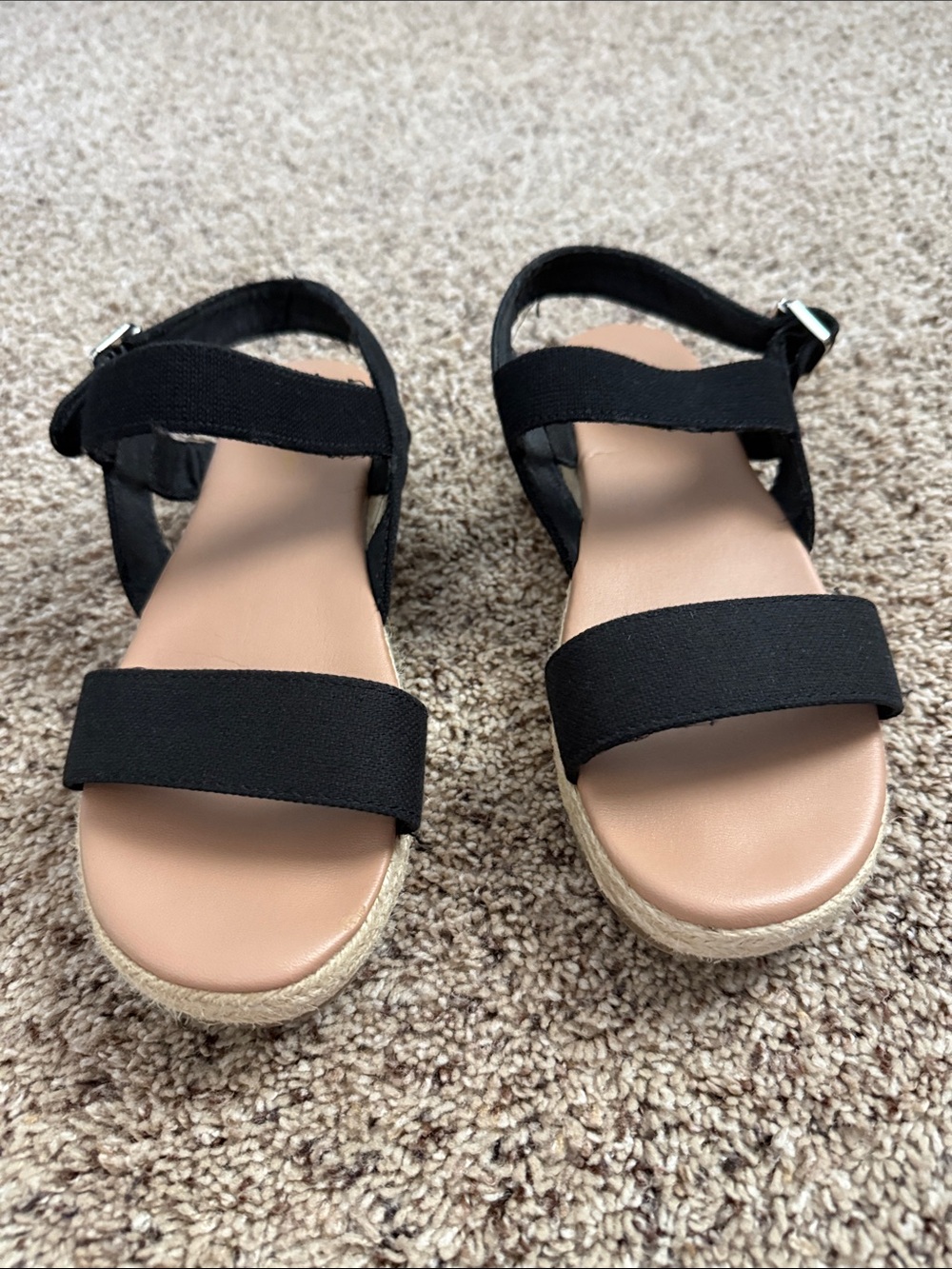 Old Navy Black Elastic Strap Espadrille Platform Sandals